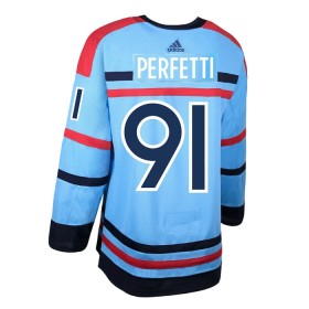 Winnipeg Jets tröja Cole Perfetti Anniversary Adidas 2023-24 Blå Authentic - NHL Tröjor Herr